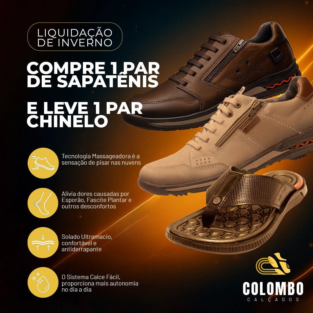 Kit Pegada Sapatênis Ortopédico + Chinelo Massageador [Envio Nacional]