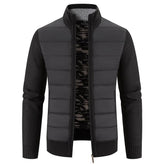 Jaqueta Puffer Masculina com Manga em Lã