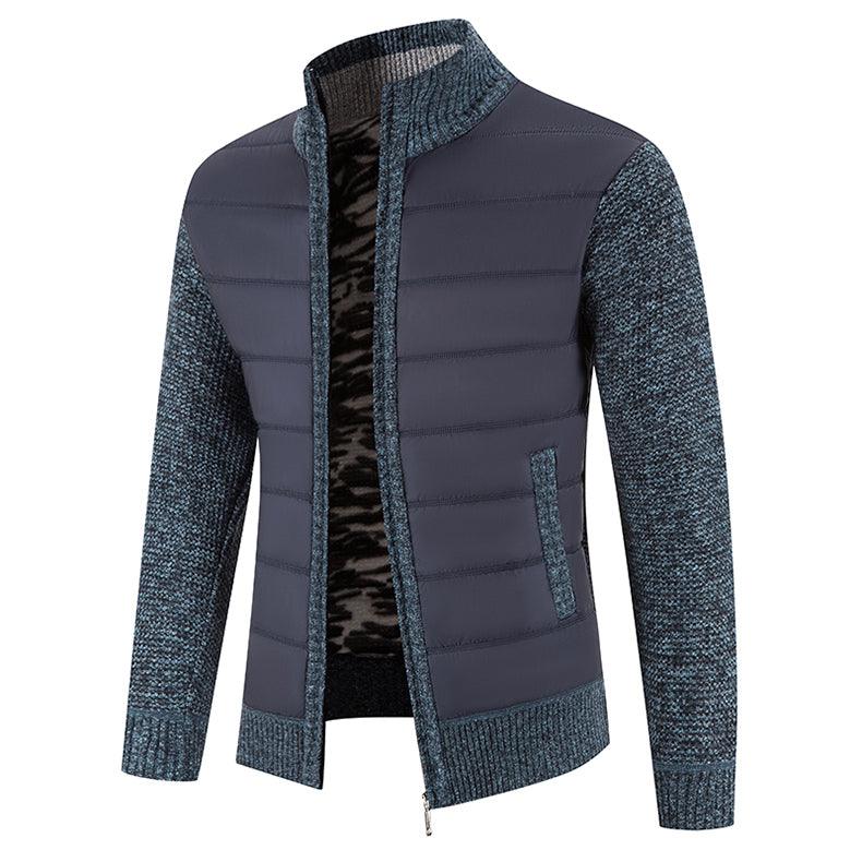 Jaqueta Puffer Masculina com Manga em Lã